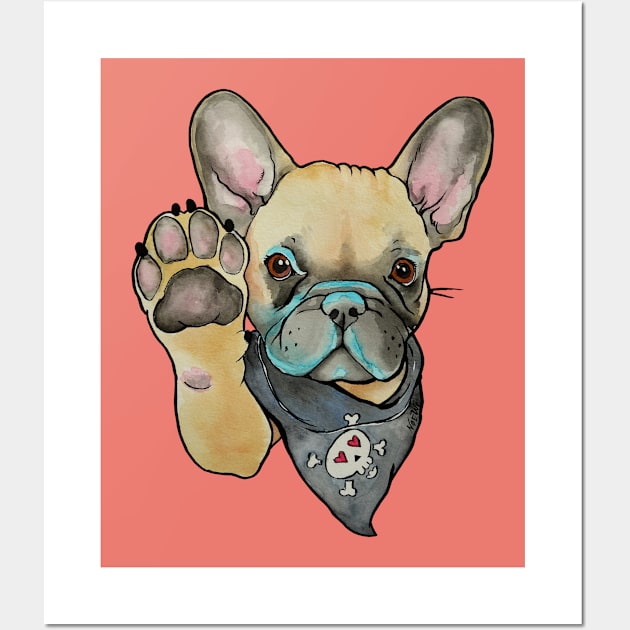 High Five French Bulldog Fawn Wall Art by Noewi